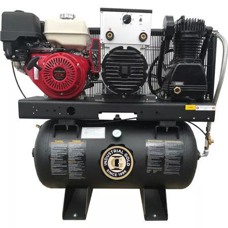 Industrial Gold 13 HP 30 gal 5000W Honda Horizontal 2-Stage Generator/Welder/Compressor Portable Air Compressors