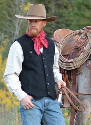 VB-BLACK Wyoming Traders Men's Wyoming Wool Vest 