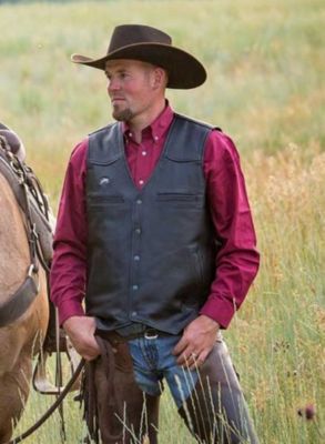 Image showing  Men's Drover Concealed Carry Leather Vest