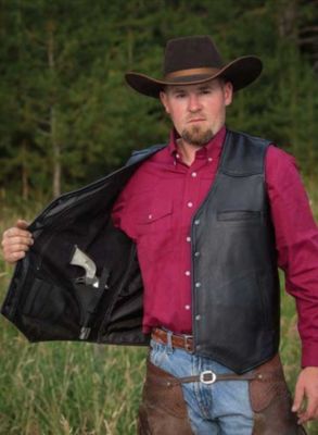 Image showing  Men's Drover Concealed Carry Leather Vest