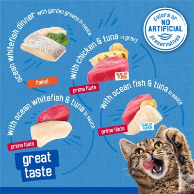 Image showing  Ocean Delight Adult Flaked Ocean Fish, Chicken and Tuna Wet Cat Food Variety Pack, 5.5 oz., 40 Cans