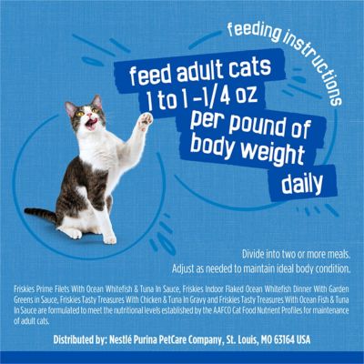 Image showing 7 th Purina Friskies Ocean Delight Adult Flaked Ocean Fish, Chicken and Tuna Wet Cat Food Variety pk., 5.5 oz., 40 pk.,Cans