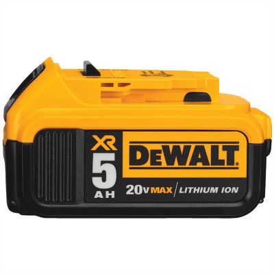 DeWALT DCB205 20V 5.0 Ah MAX XR Lithium-Ion Premium Battery pk., 3-LED Fuel Gauge System