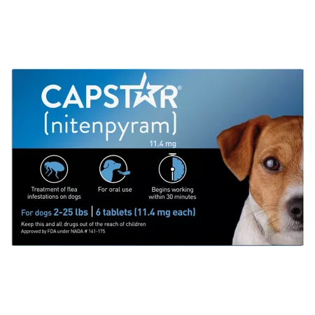 Capstar Flea Tablets for Dogs 2-25 lbs 6 ct Dog Flea & Tick Pills & Chewables