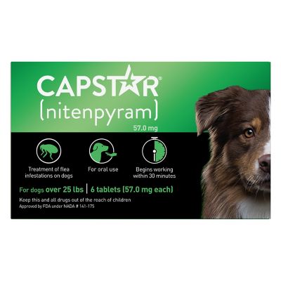 Capstar Flea Control Tablets for Dogs 25 lb. and Up, 6 ct.