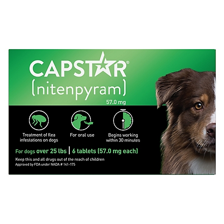 Capstar Flea Control Tablets for Dogs 25 lb. and Up, 6 ct.