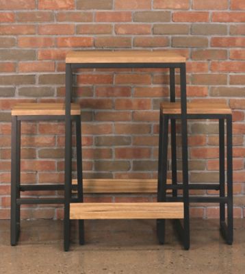 Image showing  3 pc. Berlin Bistro Set with Rectangular Dining Table and 2 Stools