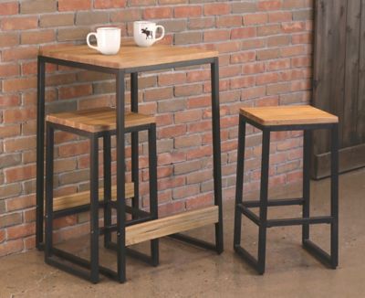 Image showing  3 pc. Berlin Bistro Set with Rectangular Dining Table and 2 Stools