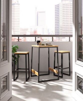 Image showing 8 th northbeam 3 pc. Berlin Bistro Set with Rectangular Dining Table and 2 Stools