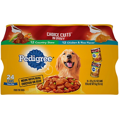 Pedigree Adult Country Stew and Chicken and Rice Chunks Wet Dog Food Variety pk., 13.2 oz. Can, Pack of 24