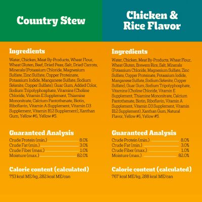 Image showing 8 th Pedigree Adult Country Stew and Chicken and Rice Chunks Wet Dog Food Variety pk., 13.2 oz., 24 pk.