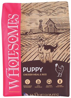 Wholesomes Puppy Chicken Meal and Rice Recipe Dry Dog Food Good puppy food