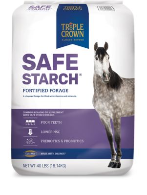 Triple Crown Safe Starch Fortified Grass Hay Horse Forage, 40 lb. Bag