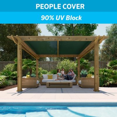 Image showing  6 ft. x 15 ft. 90% UV Block Fabric Shade, Rainforest