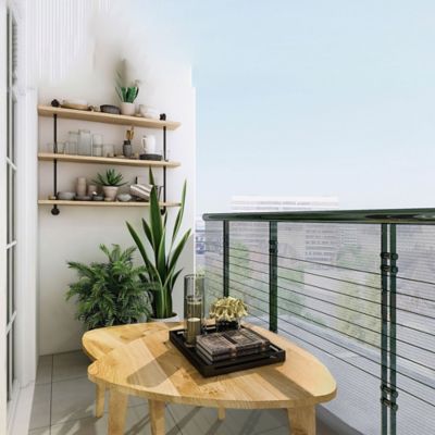 Image showing  6 ft. x 15 ft. 70% UV Block Shade Fabric, Stone