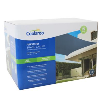 Image showing  17.9 ft. Premium Square Shade Sail, Slate