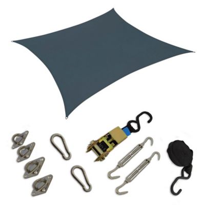 Image showing  17.9 ft. Premium Square Shade Sail, Slate