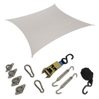 Image showing  17.9 ft. Premium Square Shade Sail, Stone