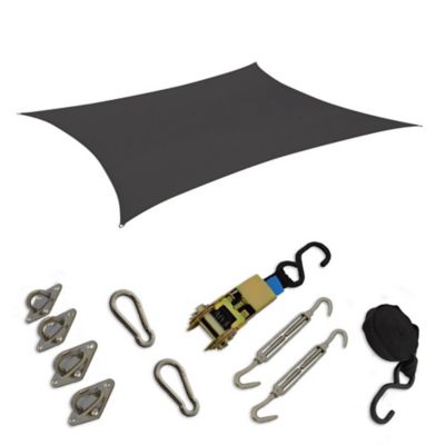 Image showing  16.5 ft. x 9.11 ft. Premium Rectangle Shade Sail, Graphite