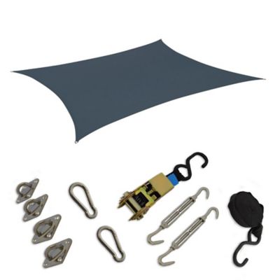 Image showing  16.5 ft. x 9.11 ft. Premium Rectangle Shade Sail, Slate