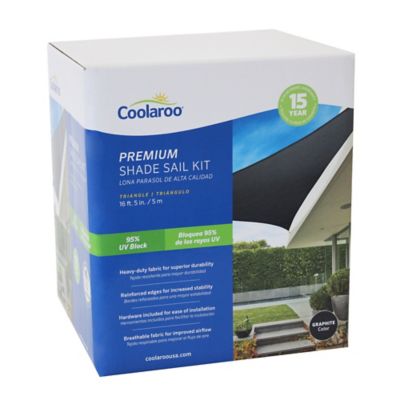 Image showing  16 ft. 5 in. Premium Triangle Shade Sail, Graphite