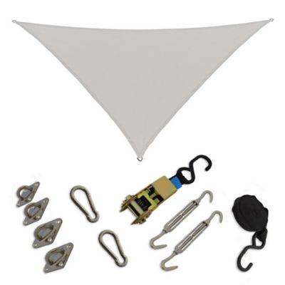 Image showing  16 ft. 5 in. Premium Triangle Shade Sail, Stone