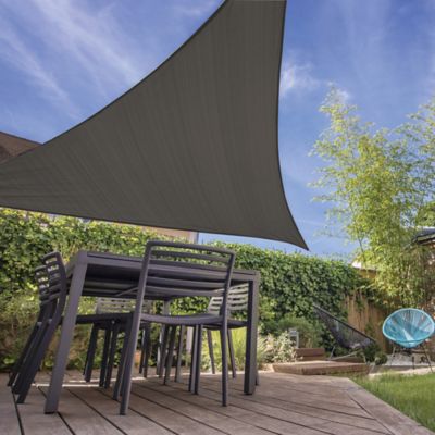 Image showing  12 ft. Ready-to-Hang Triangle Shade Sail, Montecito, Dark Grey
