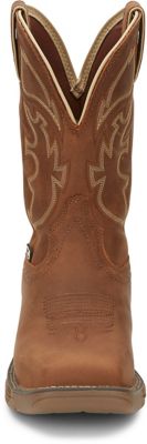 Image showing 3 th Justin Men's Stampede Rush Waterproof Work Boots, Rustic Tan, 11 in. H