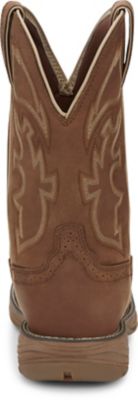 Image showing 5 th Justin Men's Stampede Rush Waterproof Work Boots, Rustic Tan, 11 in. H