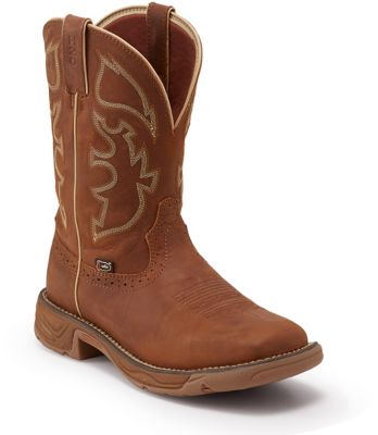 Justin Men's Stampede Rush Waterproof Work Boots, Rustic Tan, 11 in. H