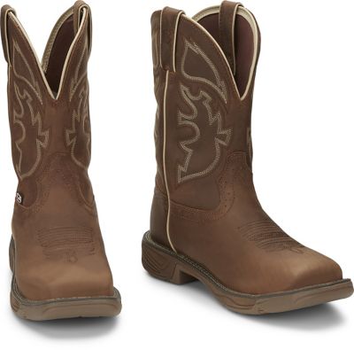 Image showing 6 th Justin Men's Steel Toe Rush Waterproof 11 in. Work Boots, Tan