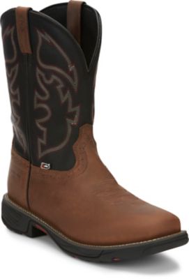 Justin Boots Mens 13 EE Tan Black Double Comfort Conductor Steel Toe USA NWT Amazon.com | Justin Conductor 8 main image 3