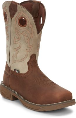 Justin Men's Stampede Rush Work Boots, Rust, 11 in. H