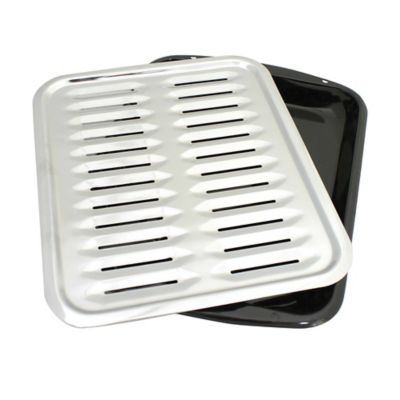 Image showing  Porcelain Broiler Pan with Chrome Grill