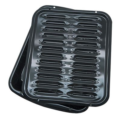 Image showing  2 pc. Heavy Duty Porcelain Air Fry, Bake and Broil Pan