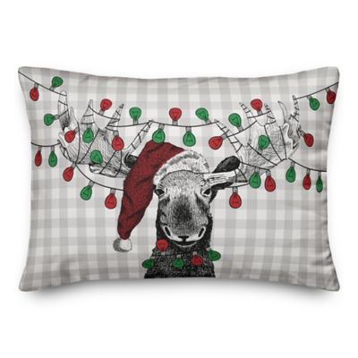 moose christmas pillow