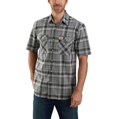 carhartt plaid short sleeve shirts