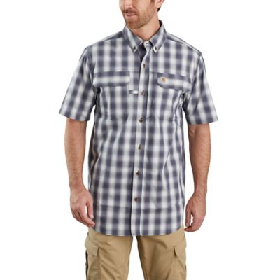  Carhartt Men's 104258 Force Lightweight Plaid Shirt - Medium -  Soft Blue Heather: Clothing, Shoes & Jewelry