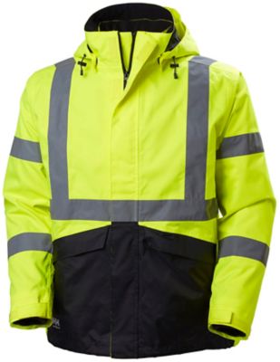 Helly Hansen Men's Hi-Vis Waterproof Alta Winter Jacket with Removable Hood