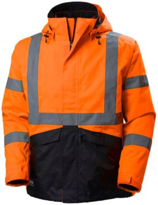 Helly Hansen Men's Hi-Vis Waterproof Alta Winter Jacket with Removable Hood