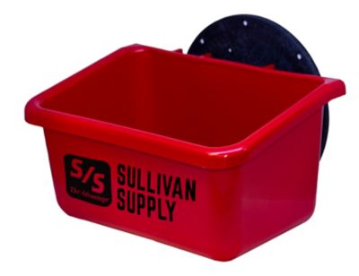 Image showing  1 gal. EZ Hang Livestock Pipe Fence Feeder, Red