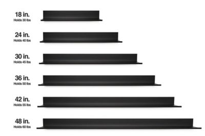 Image showing  18 in. No Stud Floating Shelf, Black Coated