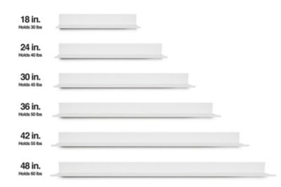 Image showing  18 in. No Stud Floating Shelf, White Coated