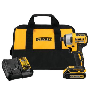 DeWALT 20V Max 1/4 in. Cordless Lithium-Ion Brushless Impact Drive Kit