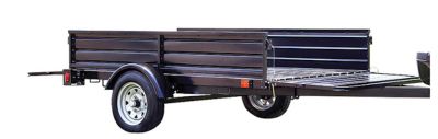 Image showing  4.5 ft. x 7.5 ft. 5-in-1 Black Powder-Coat Heavy Chore Utility Trailer, 1,639 lb. Max Capacity, DOT Rated Tires