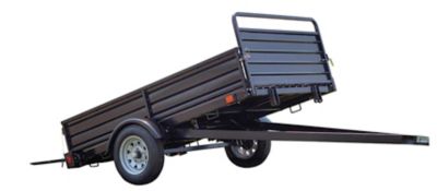 Image showing  4.5 ft. x 7.5 ft. 5-in-1 Black Powder-Coat Heavy Chore Utility Trailer, 1,639 lb. Max Capacity, DOT Rated Tires