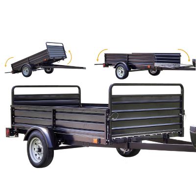 Image showing 5 th DK2 4.5 x 7.5ft. 5-in-1 Black Powder-Coat Heavy Chore Utility Trailer, 1,639 lb. Max Capacity, DOT Rated Tires