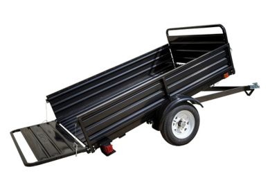 Image showing 6 th DK2 4.5 x 7.5ft. 5-in-1 Black Powder-Coat Heavy Chore Utility Trailer, 1,639 lb. Max Capacity, DOT Rated Tires