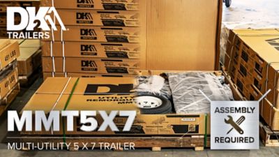 Image showing 8 th DK2 4.5 x 7.5ft. 5-in-1 Black Powder-Coat Heavy Chore Utility Trailer, 1,639 lb. Max Capacity, DOT Rated Tires