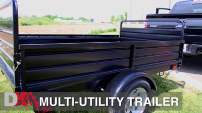 Image showing  4.5 ft. x 7.5 ft. 5-in-1 Galvanized Multi-Use Utility Trailer, 1,639 lb. Max Capacity, DOT Rated Tires and Assembly Kit